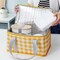 Insulated Picnic Cooler Basket Bag - Zippered Top, Keeps Hot or Cold - Perfect for Picnics, Beach, Food Delivery & Outdoor (13.8x7.9x7.9 in)